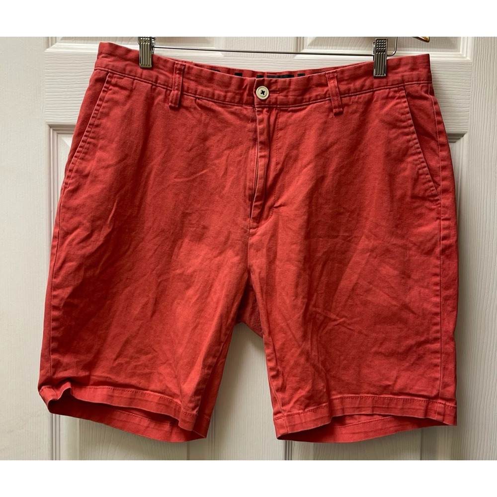 Nautica Men's 36 Waist 9" Inseam‎ Solid Red Stretch Chino Shorts